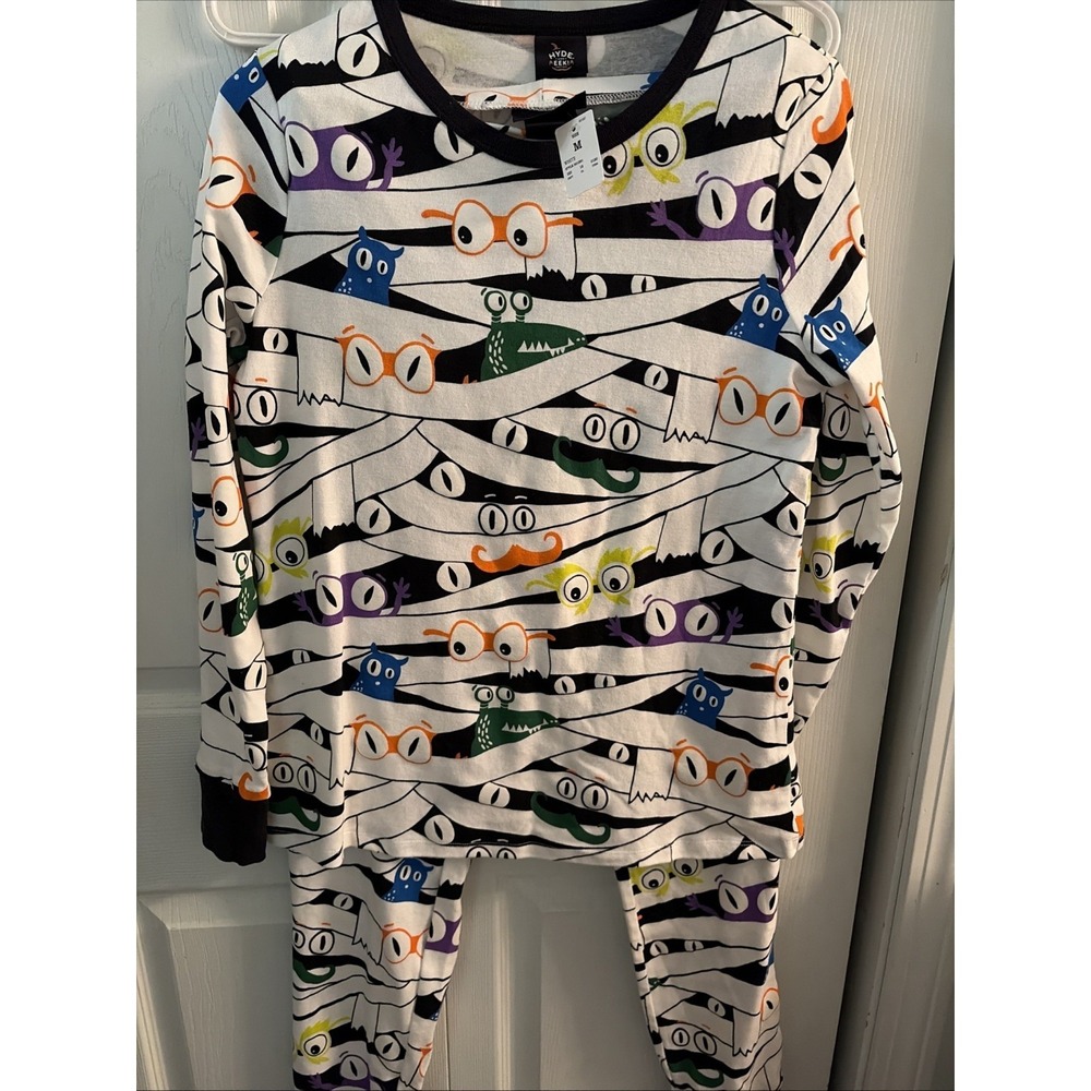 Halloween Pajama Set Women MED Glow-in-Dark Mummy Family Sleep‎ 2pc Hyde & Eek
